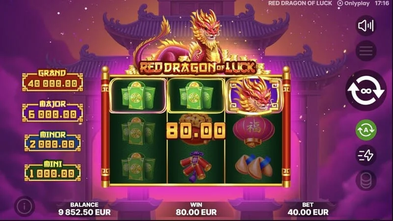 Red Dragon of Luck – tákn með gildum lenda í grunnleiknum