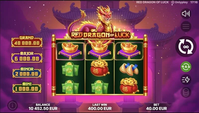 Red Dragon of Luck – ræsir Bonus Coin Game eiginleikann
